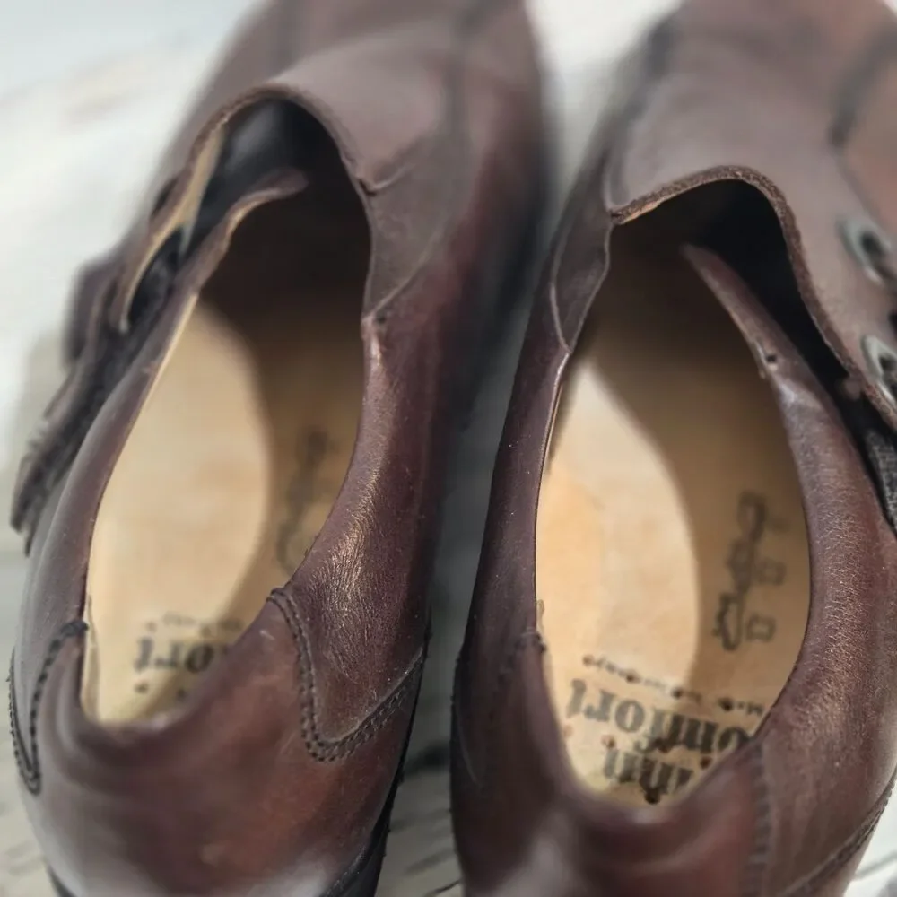 Finn Comfort Womens Brown‎ Leather Comfort Shoes Size 9D Adjustable Straps EUC